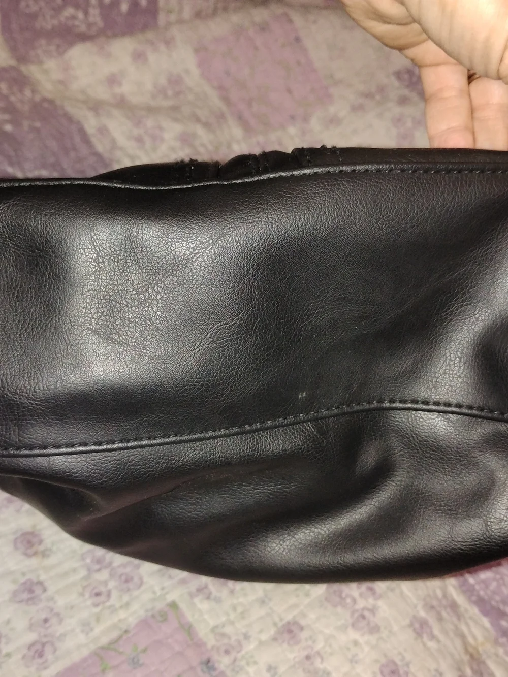 Black Leather Tote Bag with Matching Wallet - Women's Bags